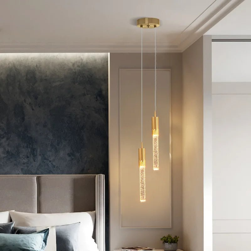 Nowoczesna Lampa Wisząca w Kształcie Cylindra ze Szklanym Kloszem - 7