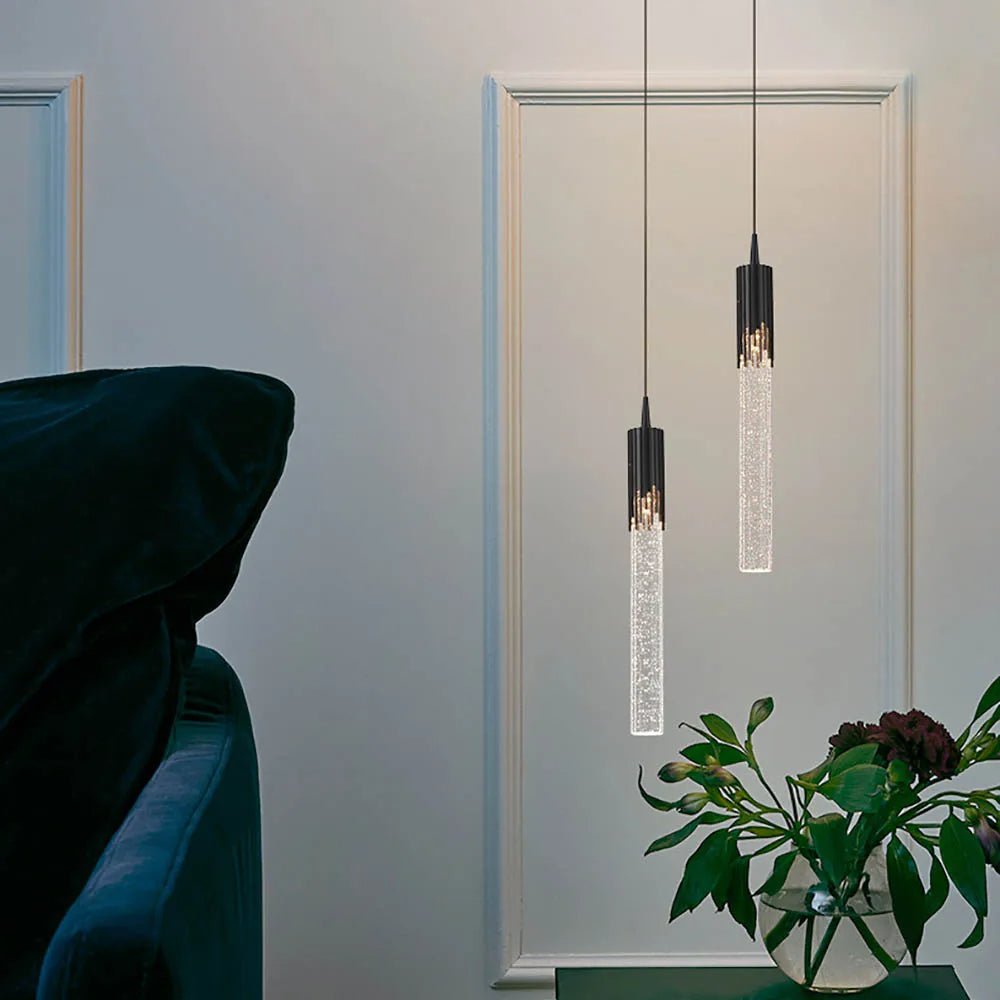 Nowoczesna Lampa Wisząca w Kształcie Cylindra ze Szklanym Kloszem - 9