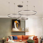 Nowoczesna Lampa Wisząca z Okrągłymi Pierścieniami - 4