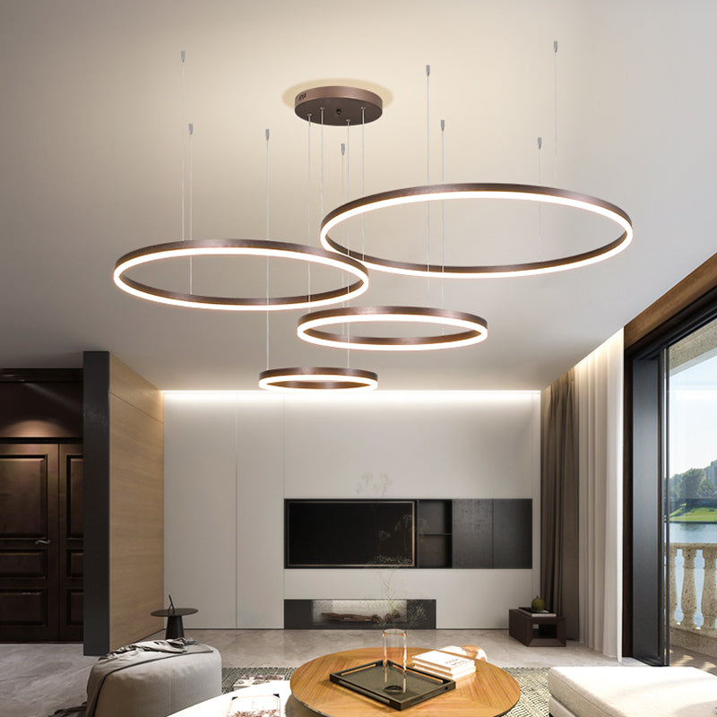 Nowoczesna Lampa Wisząca z Okrągłymi Pierścieniami