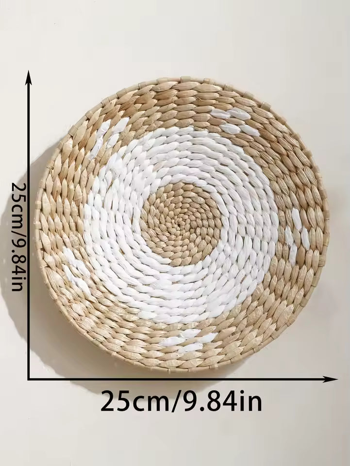 Ozdobny Kosz Ścienny Pleciony Boho z Wzorem Spiralnym - 3