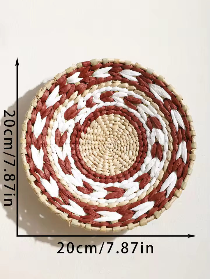 Ozdobny Kosz Ścienny Pleciony Boho z Wzorem Spiralnym - 6