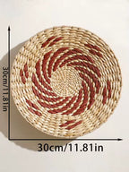 Ozdobny Kosz Ścienny Pleciony Boho z Wzorem Spiralnym - 7