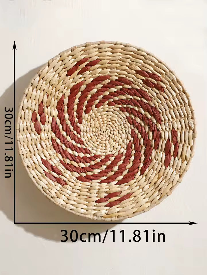 Ozdobny Kosz Ścienny Pleciony Boho z Wzorem Spiralnym - 7