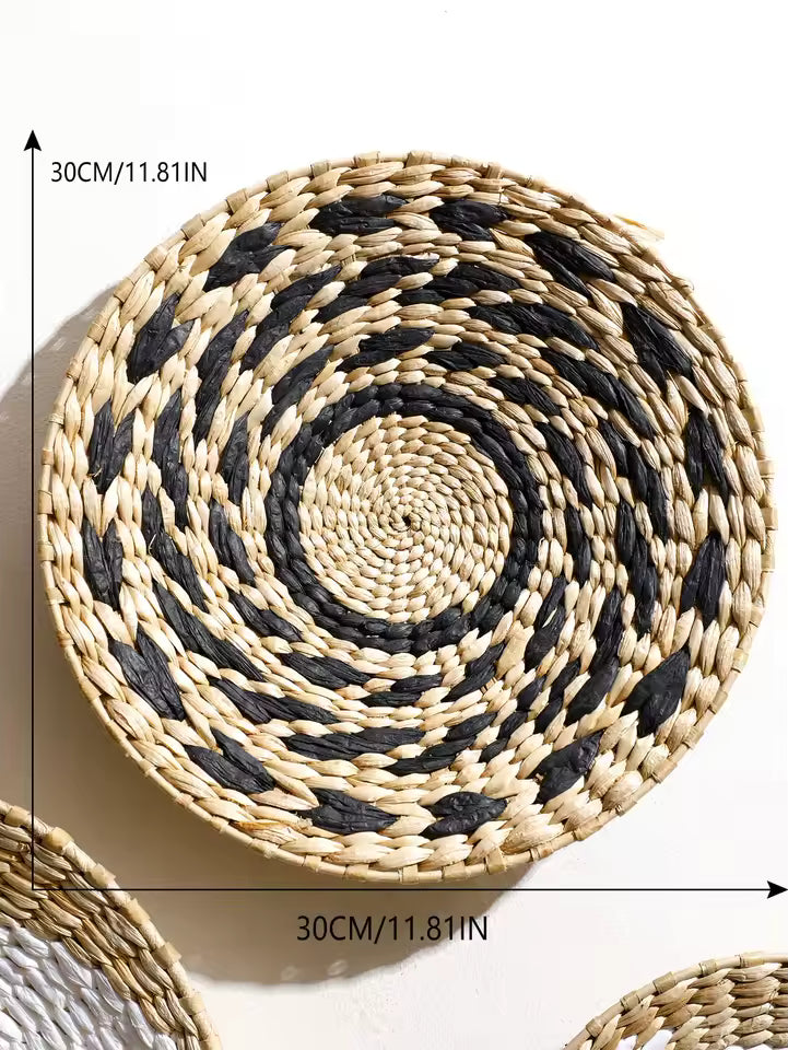 Ozdobny Kosz Ścienny Pleciony Boho z Wzorem Spiralnym - 9