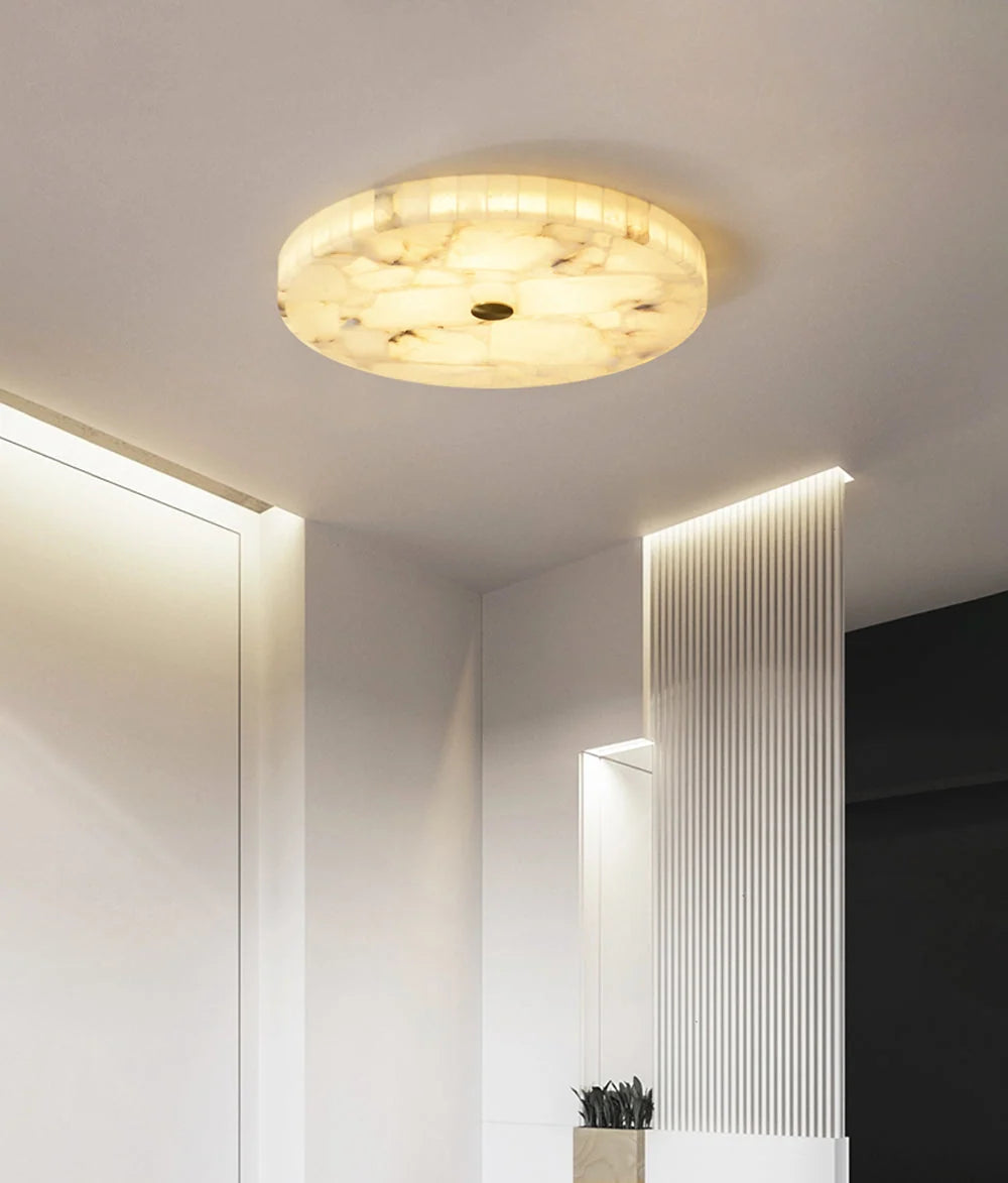 Lampa Sufitowa Art Deco z Kloszem z Alabastru - 11