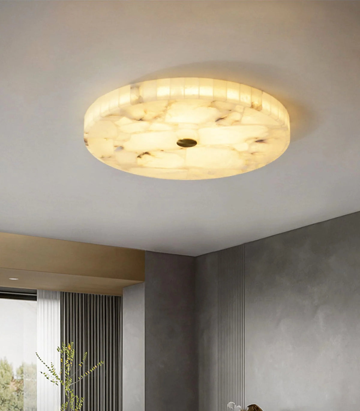 Lampa Sufitowa Art Deco z Kloszem z Alabastru - 15