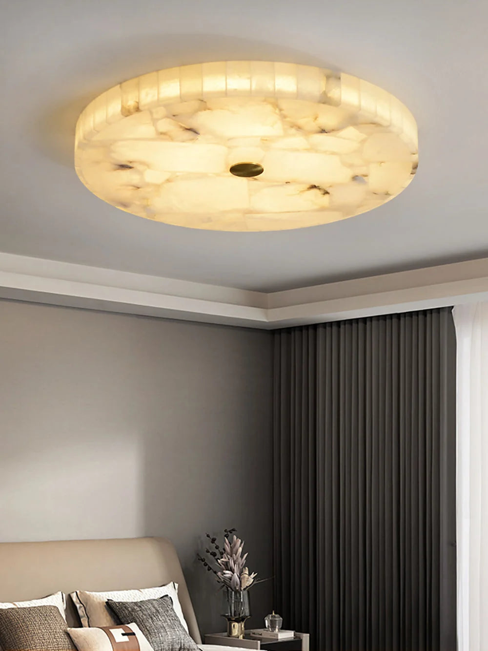 Lampa Sufitowa Art Deco z Kloszem z Alabastru - 16