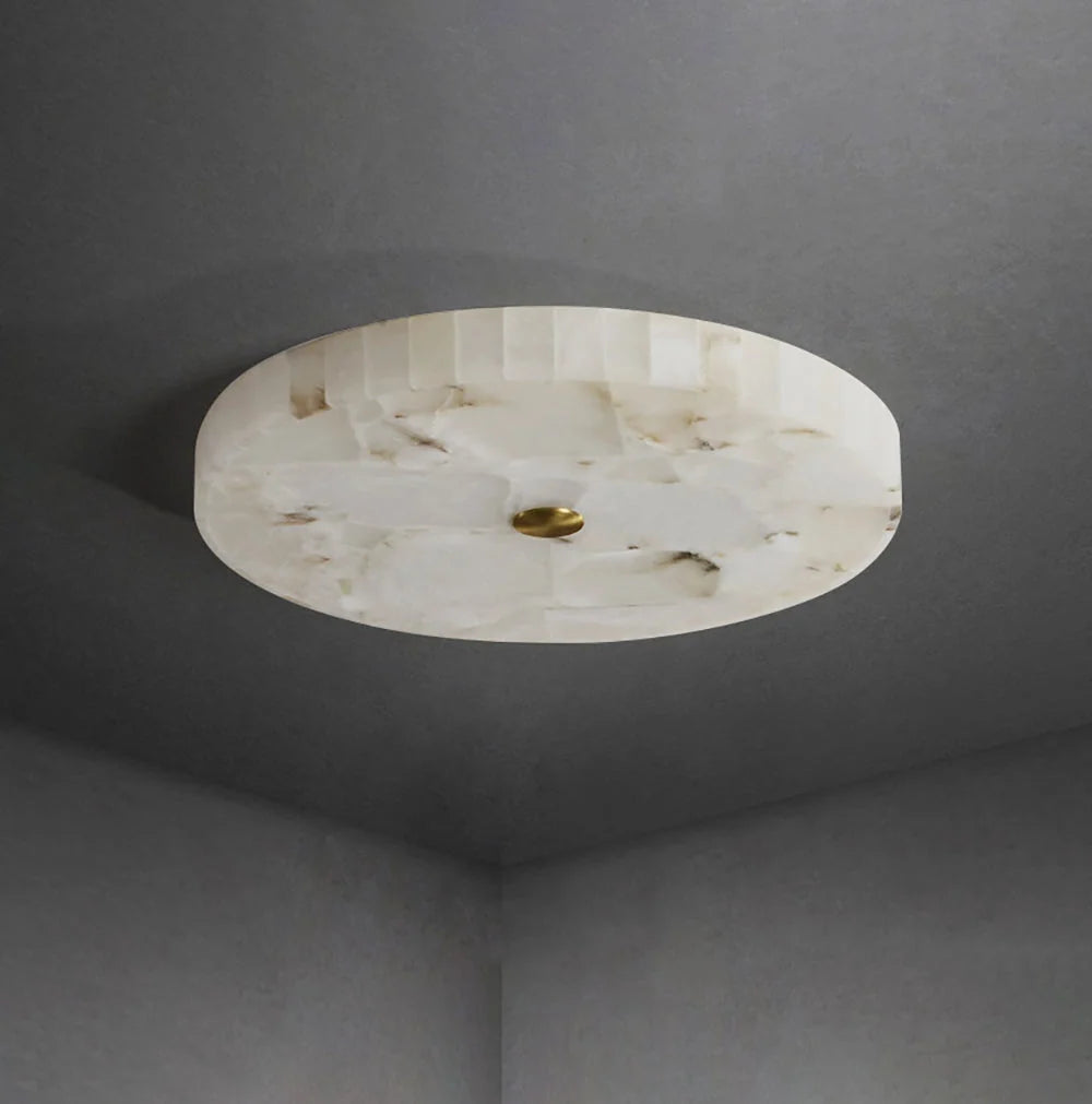 Lampa Sufitowa Art Deco z Kloszem z Alabastru