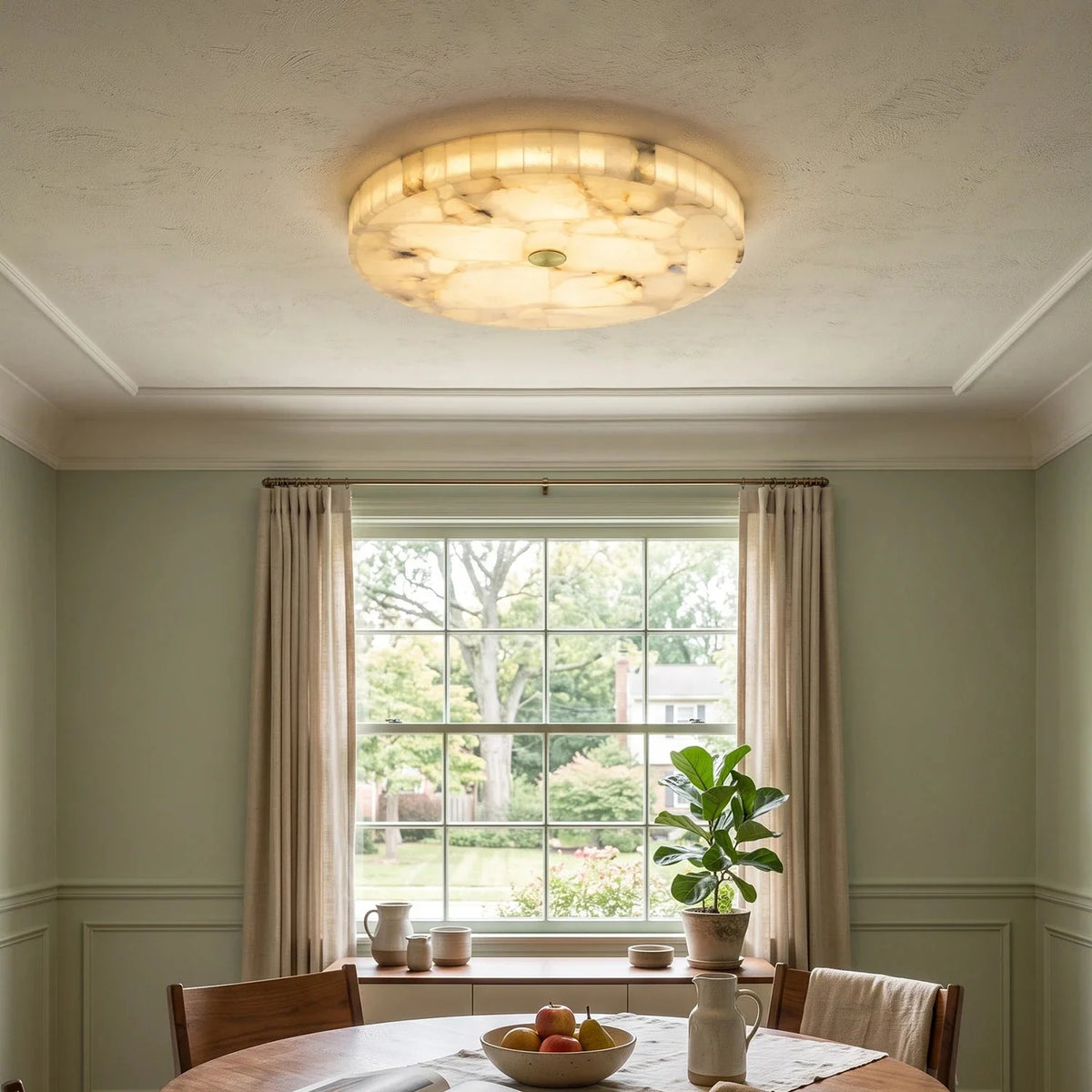 Lampa Sufitowa Art Deco z Kloszem z Alabastru - 3