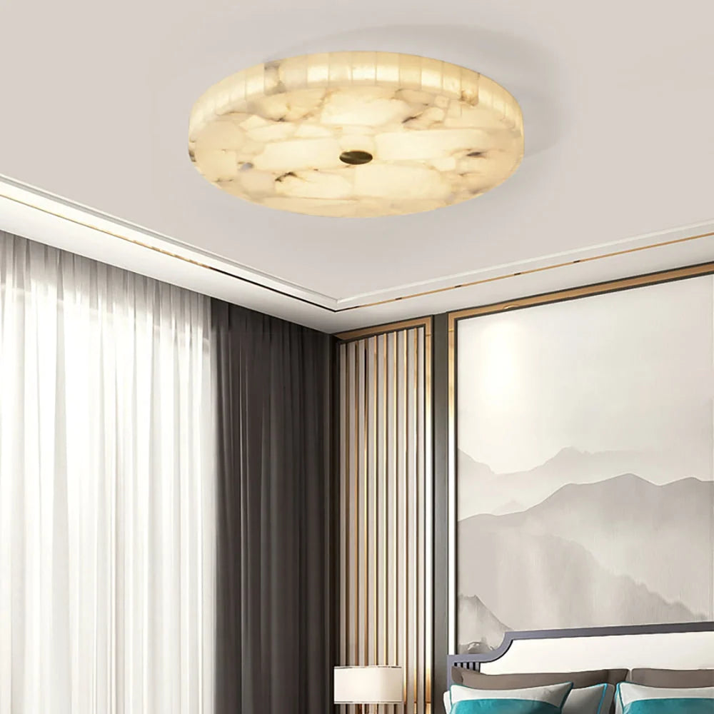 Lampa Sufitowa Art Deco z Kloszem z Alabastru - 4