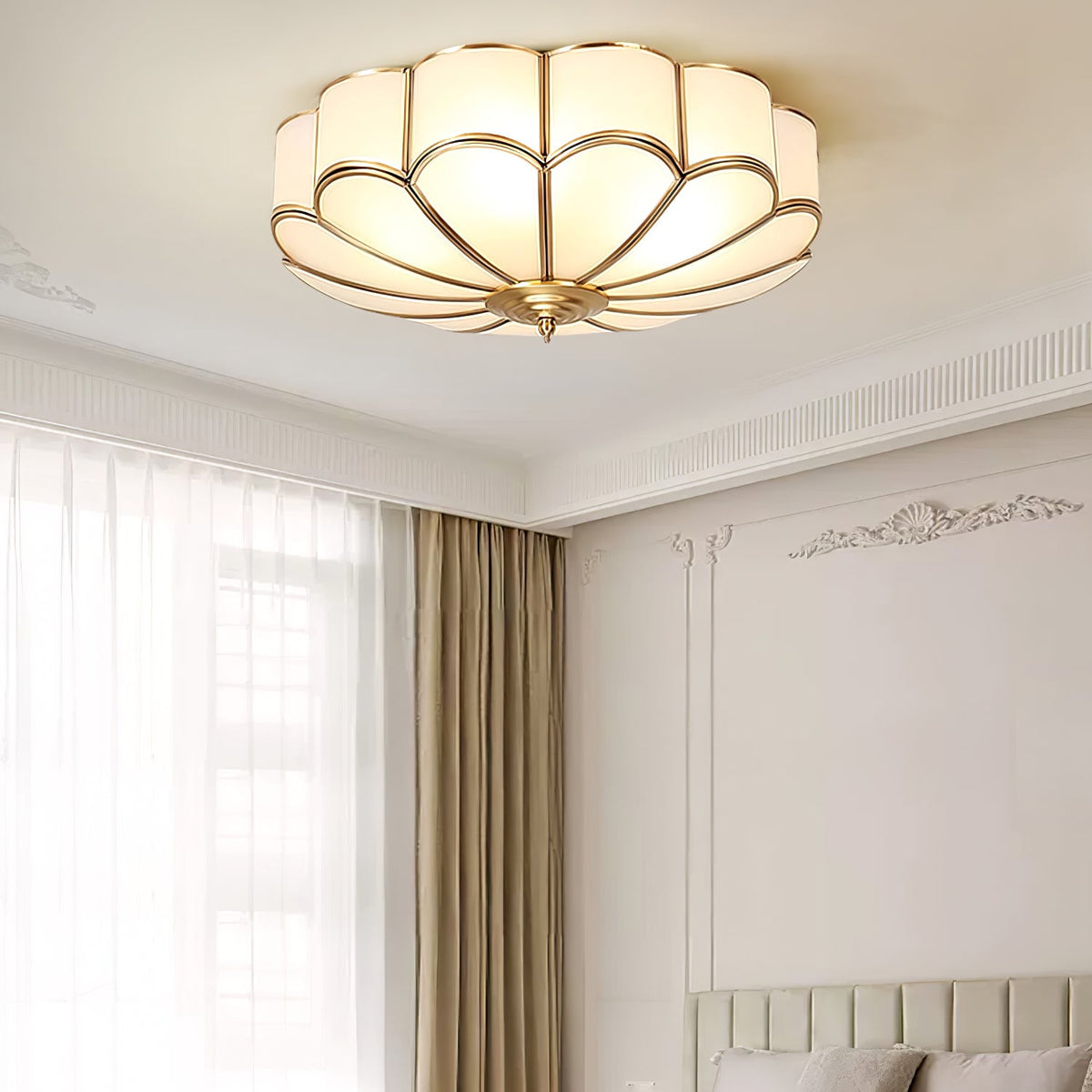 Lampa Sufitowa Art Deco z Matowymi Kloszami w Kształcie Kwiatu - 25