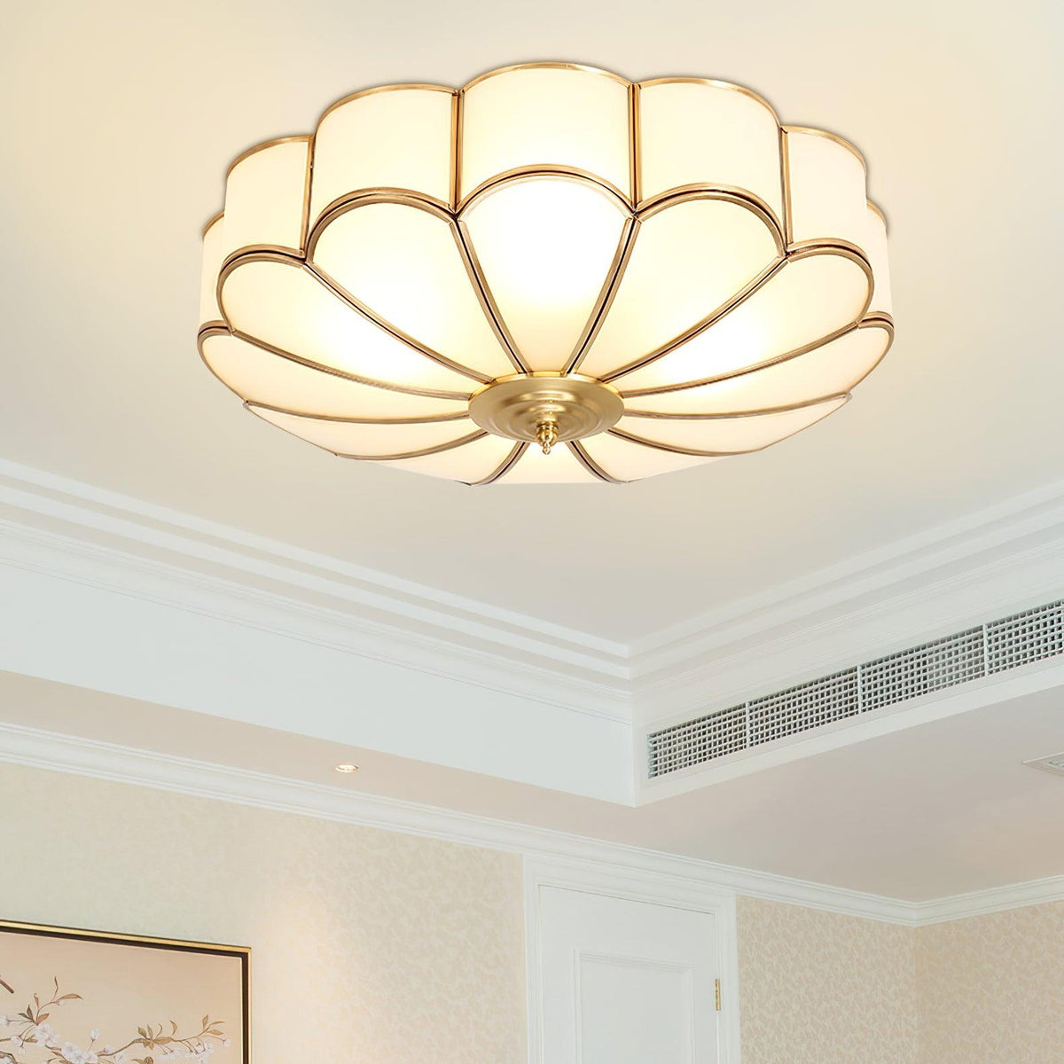 Lampa Sufitowa Art Deco z Matowymi Kloszami w Kształcie Kwiatu - 30