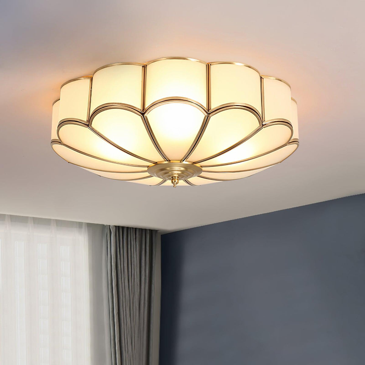 Lampa Sufitowa Art Deco z Matowymi Kloszami w Kształcie Kwiatu - 33