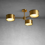 Lampa Sufitowa Art Deco z Trzema Metalowymi Kloszami - 12
