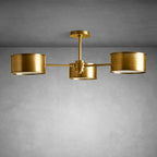 Lampa Sufitowa Art Deco z Trzema Metalowymi Kloszami - 6