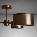 Lampa Sufitowa Art Deco z Trzema Metalowymi Kloszami - 7