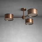 Lampa Sufitowa Art Deco z Trzema Metalowymi Kloszami - 8