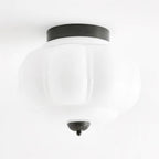 Lampa Sufitowa Art Deco ze Szklanym Kloszem - Czarny/Biały