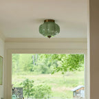 Lampa Sufitowa Art Deco ze Szklanym Kloszem - 12