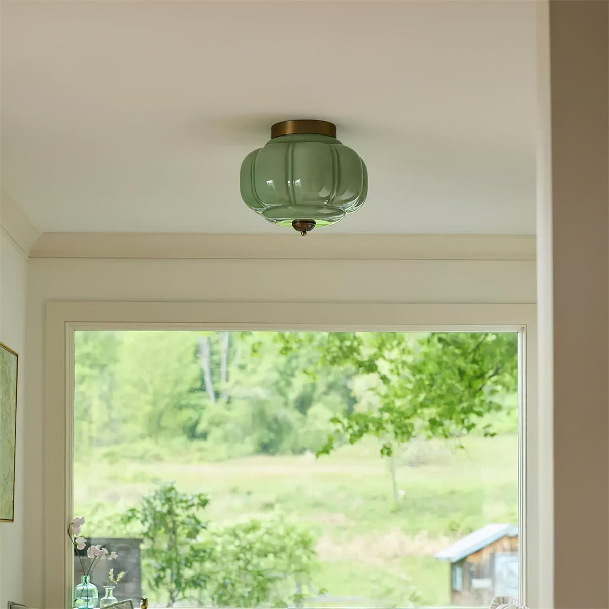 Lampa Sufitowa Art Deco ze Szklanym Kloszem - 12