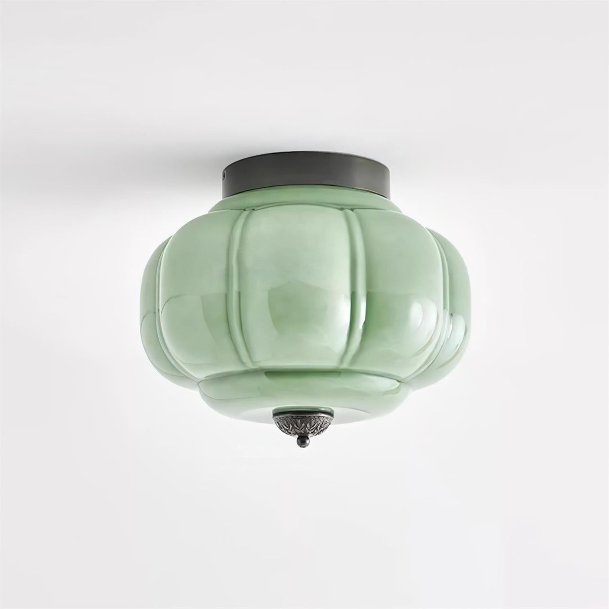 Lampa Sufitowa Art Deco ze Szklanym Kloszem - 4