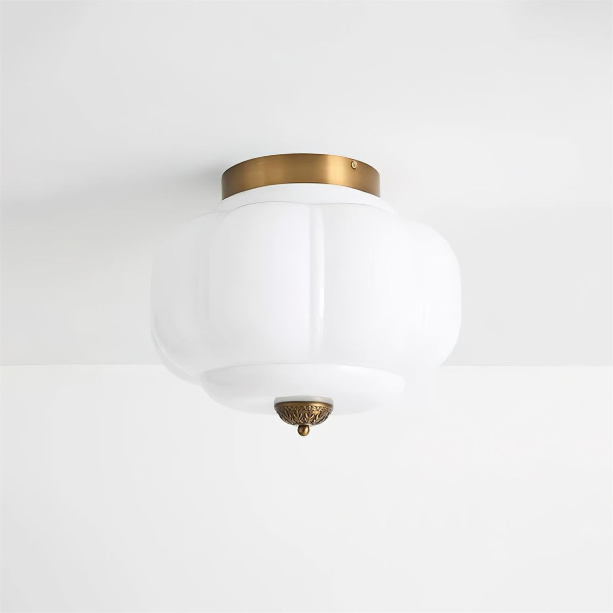 Lampa Sufitowa Art Deco ze Szklanym Kloszem - 7