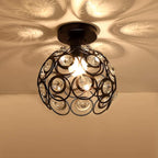 Lampa Sufitowa Art Deco z Kryształowym Kloszem - 16