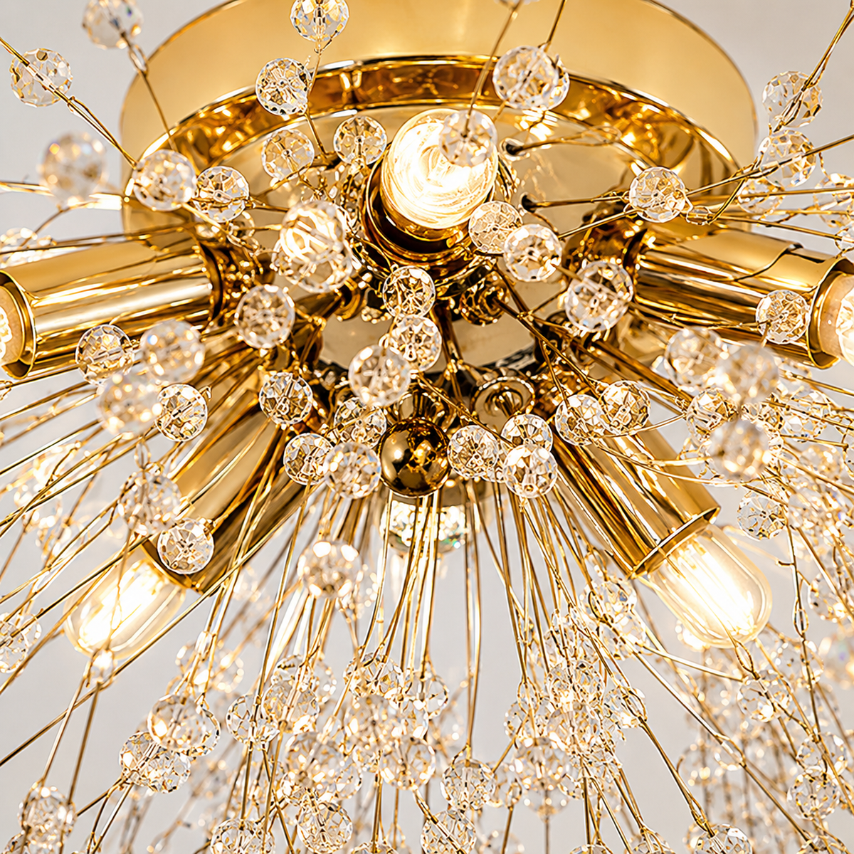 Lampa Sufitowa Art Deco z Kryształowymi Gałązkami - 9