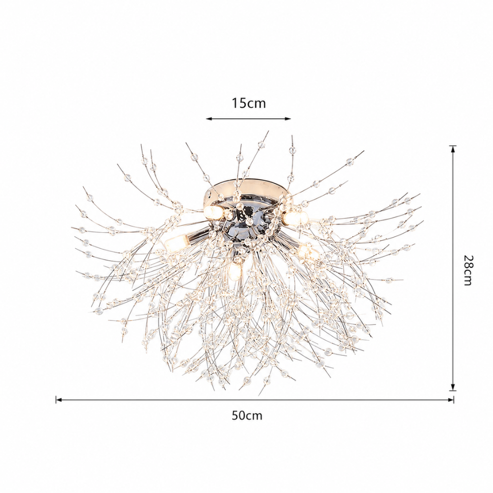 Lampa Sufitowa Art Deco z Kryształowymi Gałązkami - 18