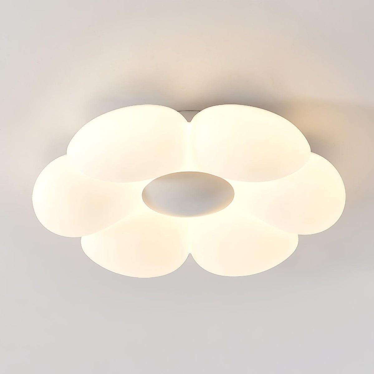 Lampa Sufitowa Kwiat z Sześcioma Płatkami LED Skandynawska - Biały