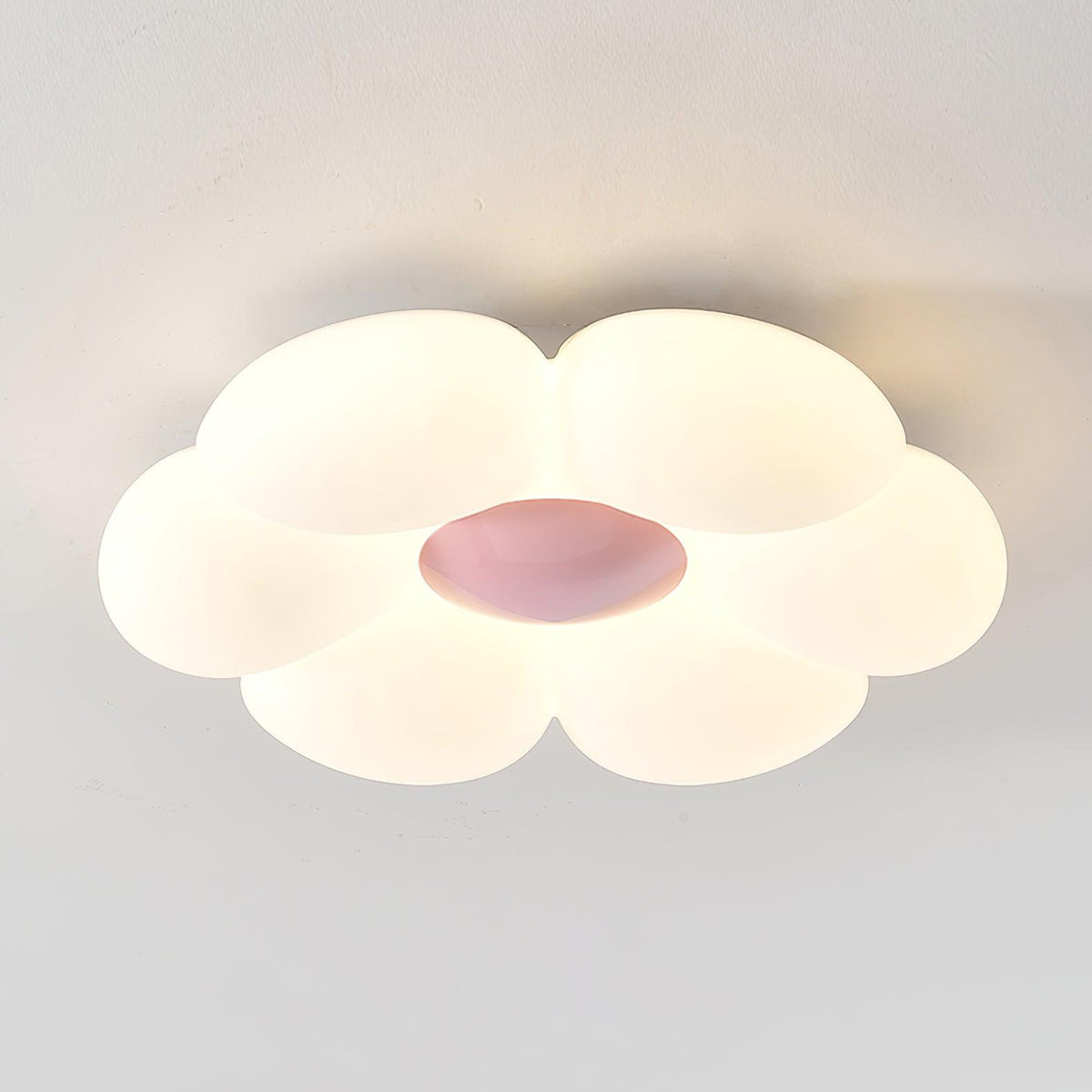 Lampa Sufitowa Kwiat z Sześcioma Płatkami LED Skandynawska - Różowy