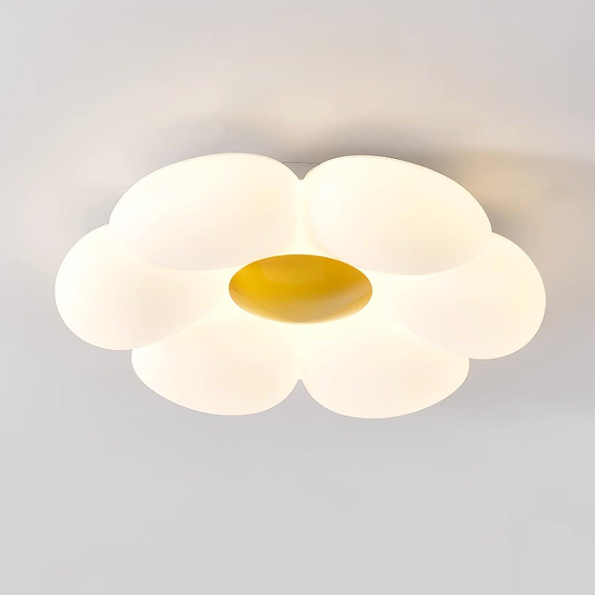 Lampa Sufitowa Kwiat z Sześcioma Płatkami LED Skandynawska - Żółty