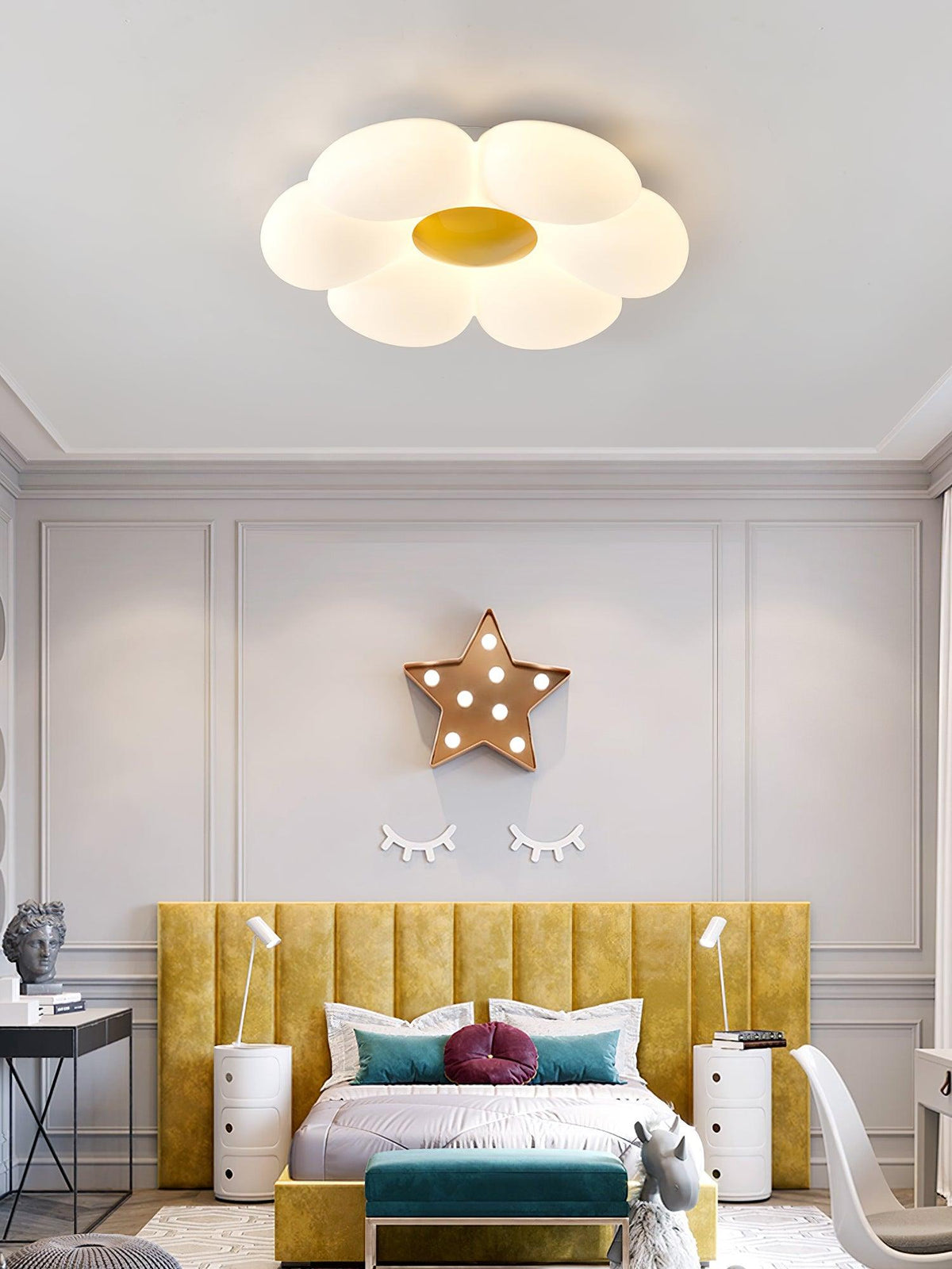 Lampa Sufitowa Kwiat z Sześcioma Płatkami LED Skandynawska - 7