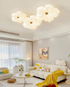 Lampa Sufitowa Kwiat Nowoczesna z Drewnianym Detalem - 11