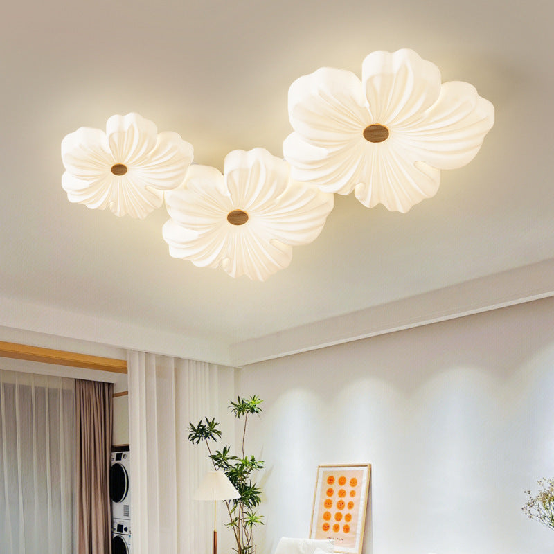 Lampa Sufitowa Kwiat Nowoczesna z Drewnianym Detalem - 5
