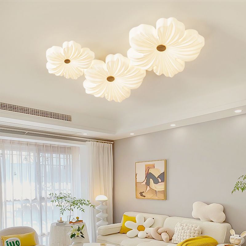 Lampa Sufitowa Kwiat Nowoczesna z Drewnianym Detalem - 6
