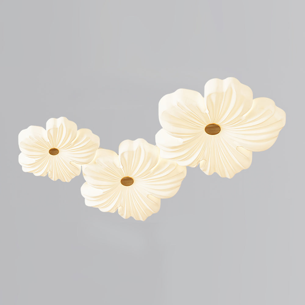 Lampa Sufitowa Kwiat Nowoczesna z Drewnianym Detalem - 9