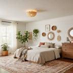 Lampa Sufitowa Boho z Plecionym Rattanowym Kloszem - 15