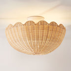 Lampa Sufitowa Boho z Plecionym Rattanowym Kloszem
