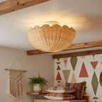 Lampa Sufitowa Boho z Plecionym Rattanowym Kloszem - 3