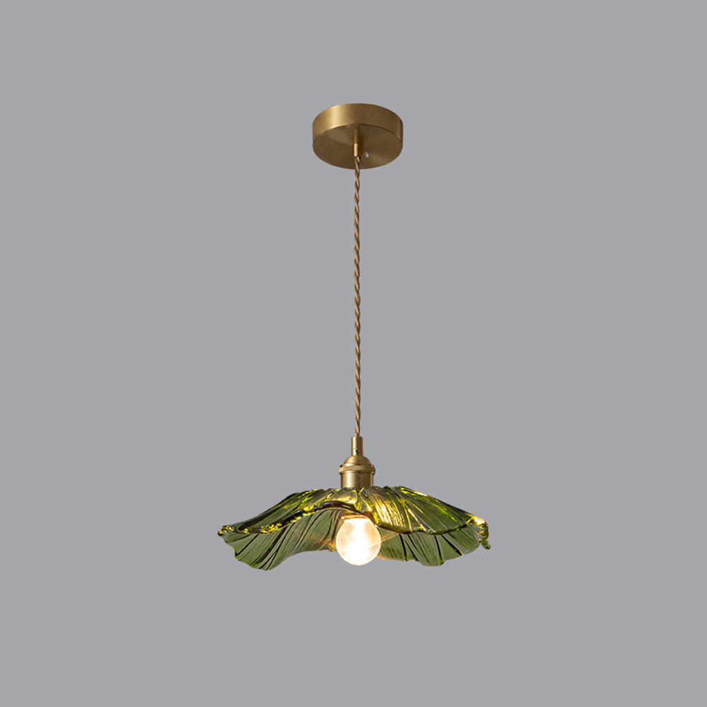 Lampa Sufitowa Bohemian ze Szklanym Kloszem w Kształcie Kwiatu - Zielony