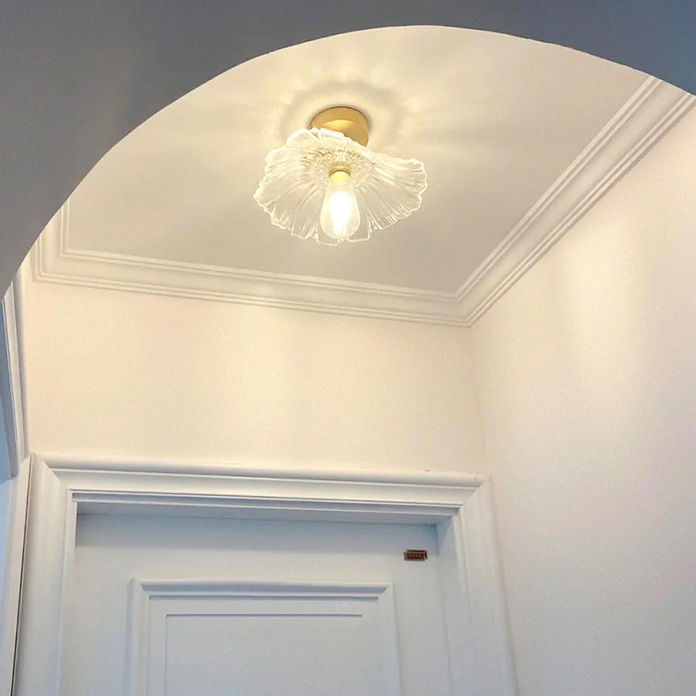 Lampa Sufitowa Bohemian ze Szklanym Kloszem w Kształcie Kwiatu - Przezroczysty