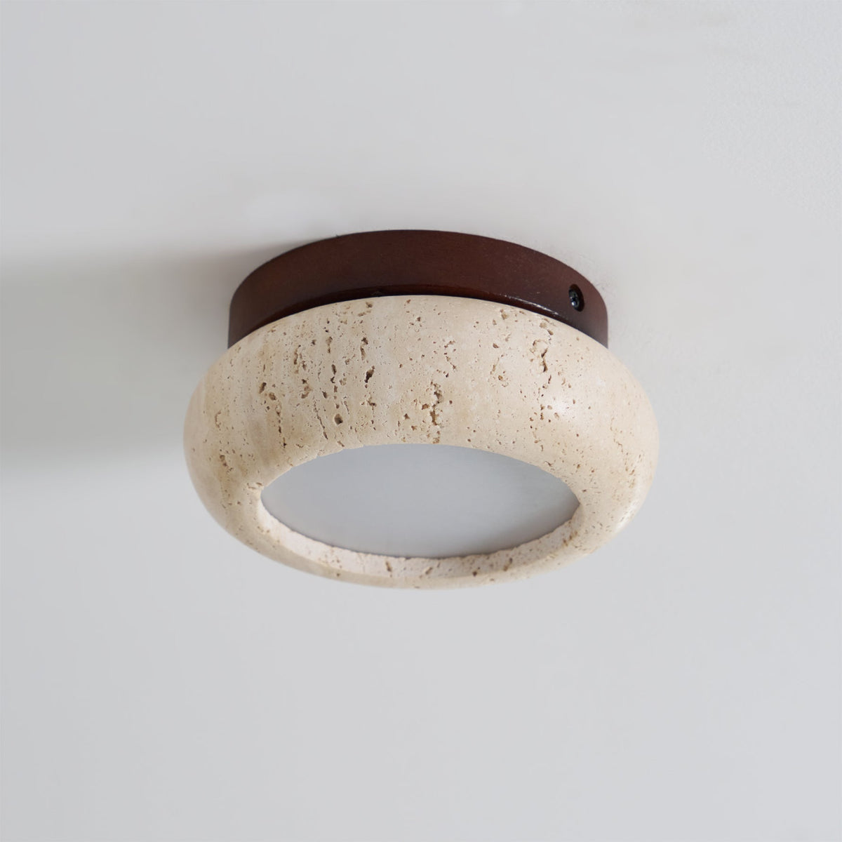 Lampa Sufitowa Bohemian z Okrągłym Kloszem z Trawertynu - 11