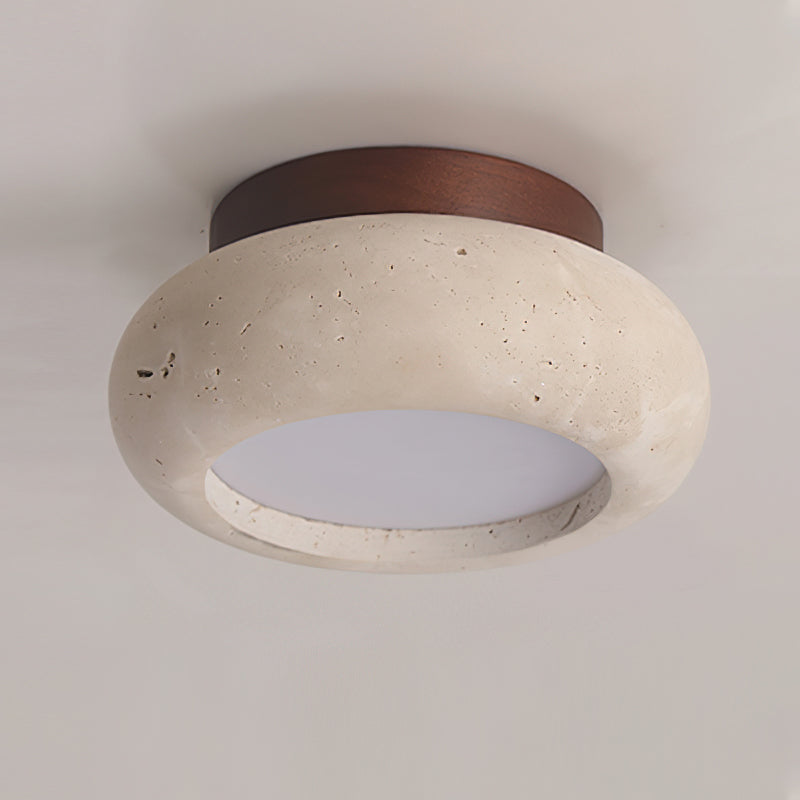 Lampa Sufitowa Bohemian z Okrągłym Kloszem z Trawertynu - 15