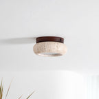 Lampa Sufitowa Bohemian z Okrągłym Kloszem z Trawertynu - 8