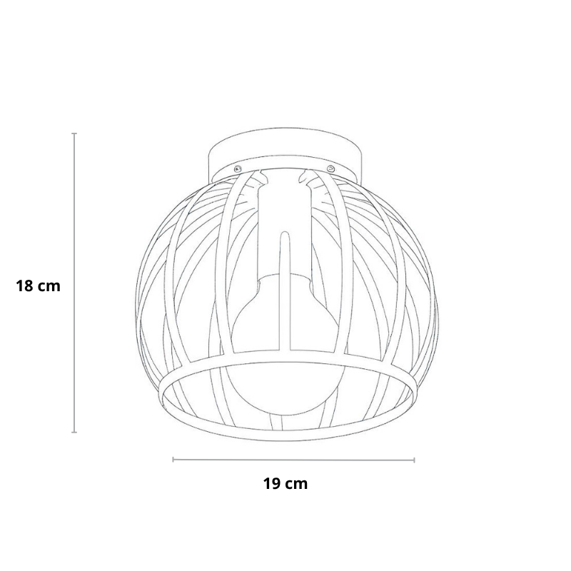 Lampa Sufitowa Industrialna z Metalowym Kloszem Kratownicą - 10