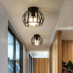 Lampa Sufitowa Industrialna z Metalowym Kloszem Kratownicą - 6