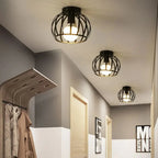 Lampa Sufitowa Industrialna z Metalowym Kloszem Kratownicą - 7