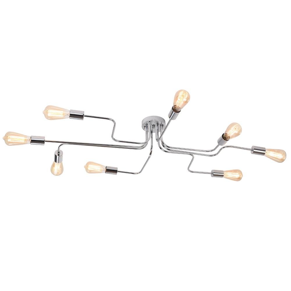 Lampa Sufitowa Sputnik Industrialna z 8 Punktami Świetlnymi - Chrom